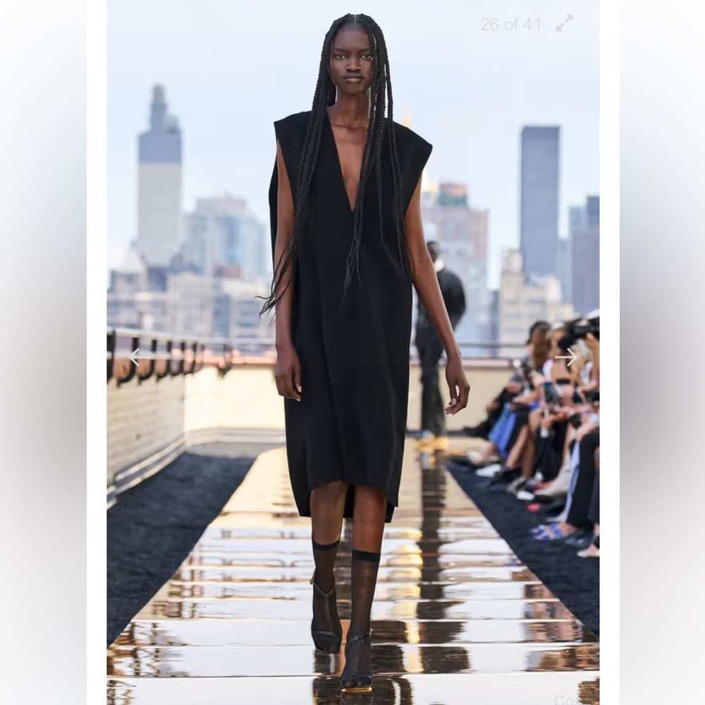 COS black sleeveless dress, felted wool